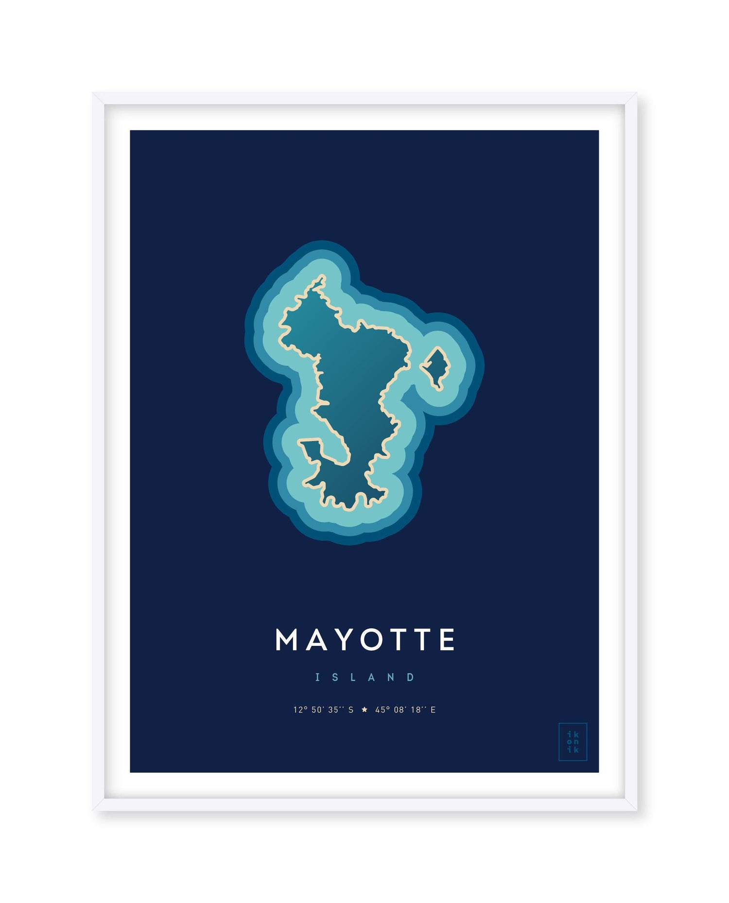 Poster déco de l'île de Mayotte vue du ciel. © ikonik
