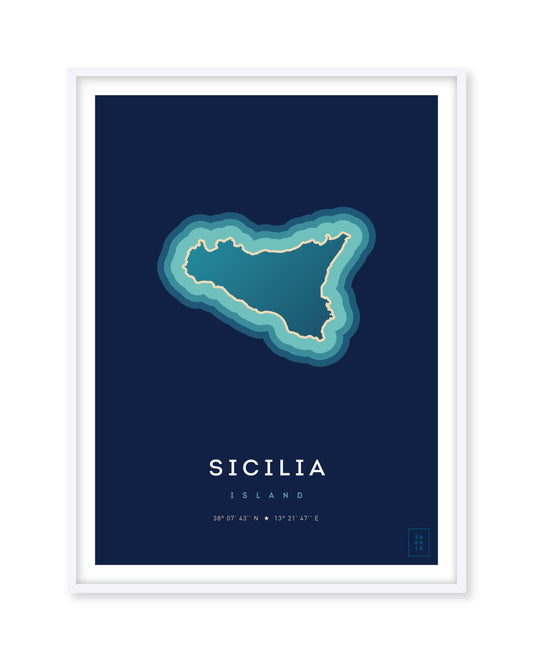 Affiche de l'île de la Sicile