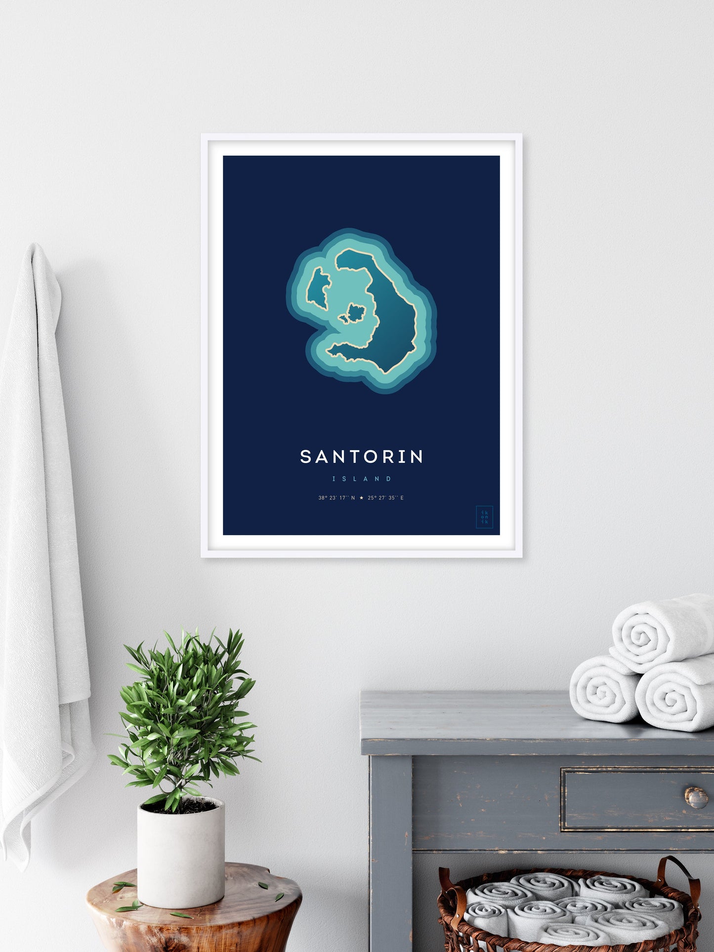 Santorini island poster